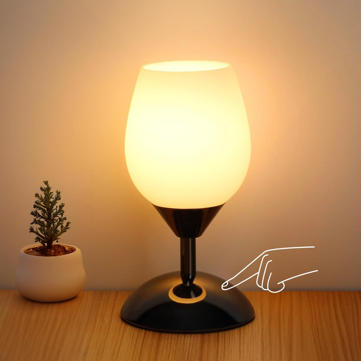 Touch‑Control Dimmable Bedside Table Lamp