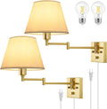Dimmable Swing‑Arm Plug‑in Wall Sconces Set
