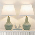Modern Green Ceramic Bedside Lamp Set