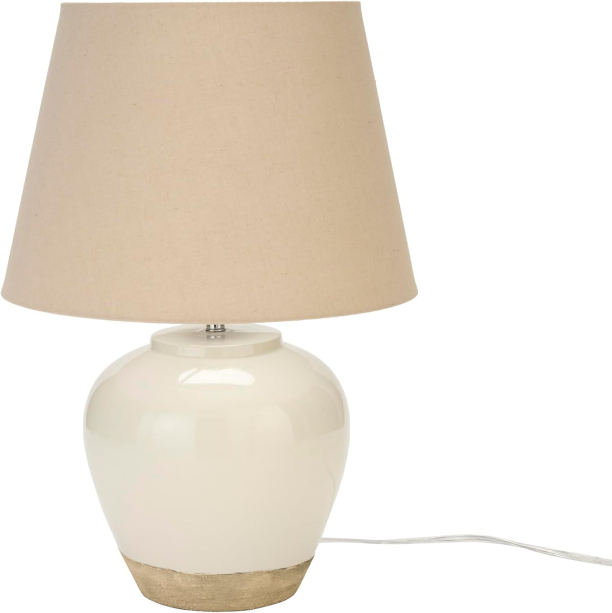 Two‑Tone Glossy Ceramic Bedside Lamp