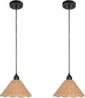 Hand‑Woven Scalloped Rattan Pendant Lights