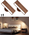 Dimmable Rechargeable Wood Wall Sconces Set