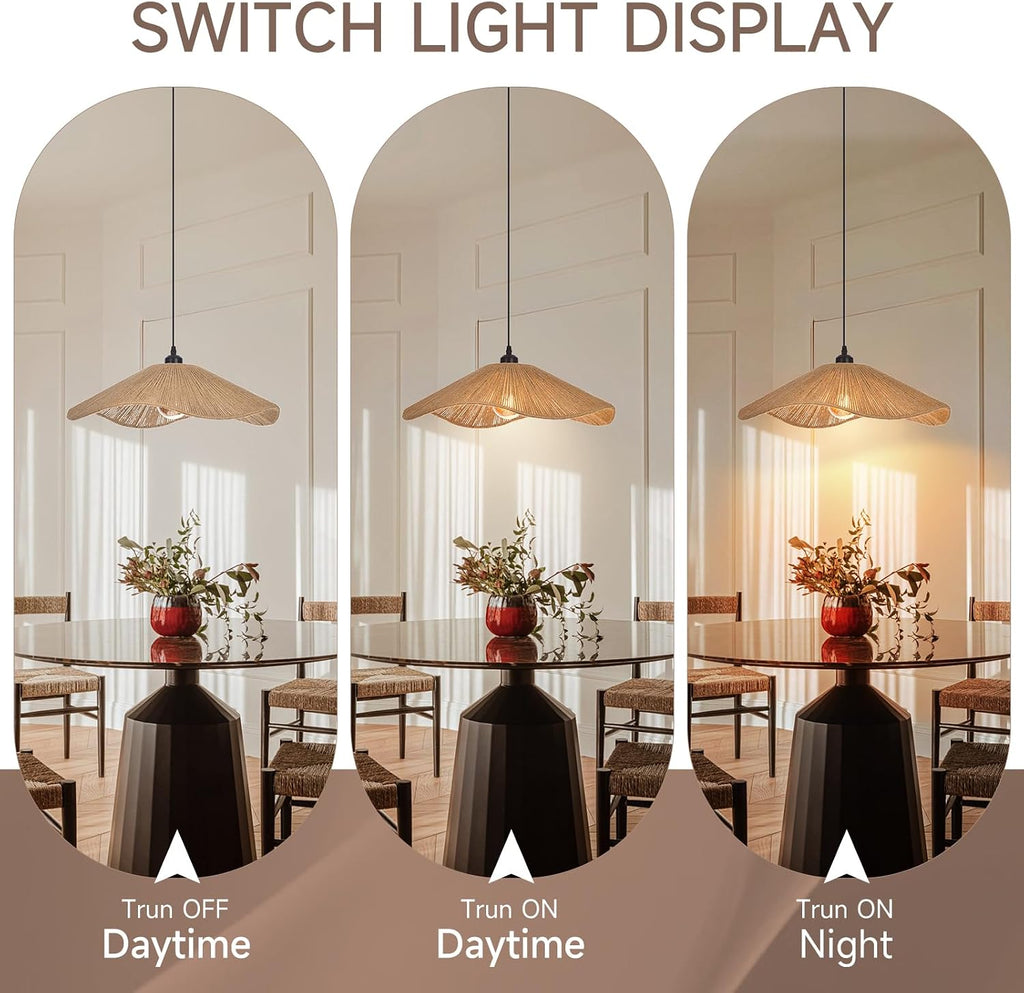 Boho Rope Woven Hanging Pendant Light