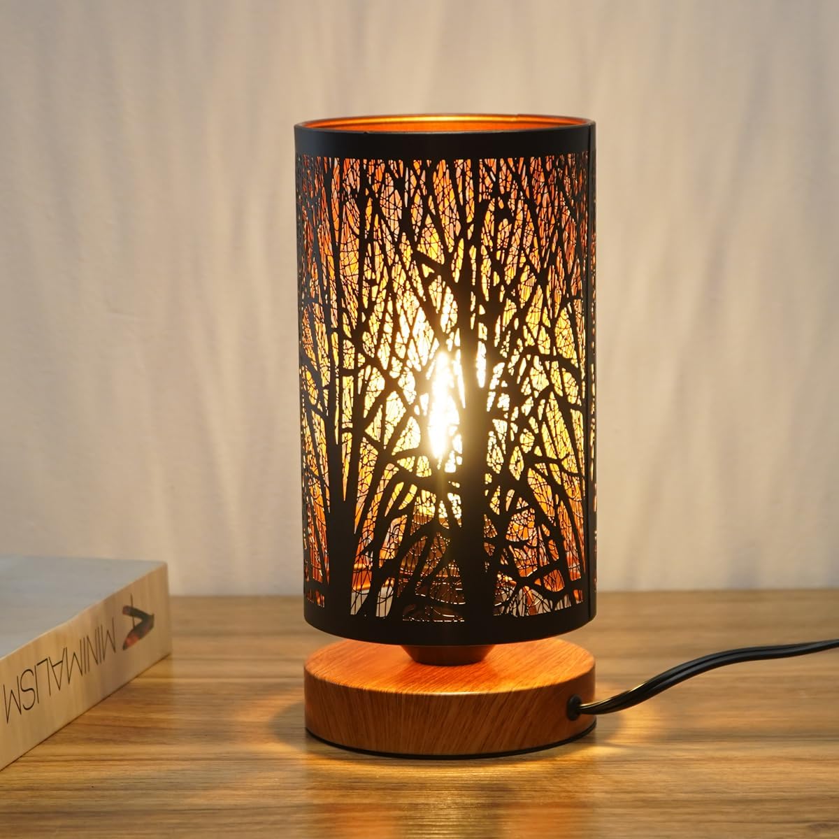 Dimmable Industrial Cage Bedside Table Lamp