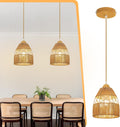Boho Cone‑Shaped Rattan Pendant Lights