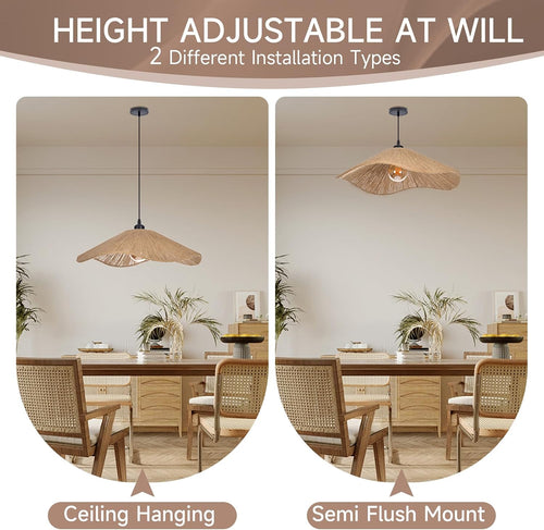 Boho Rope Woven Hanging Pendant Light