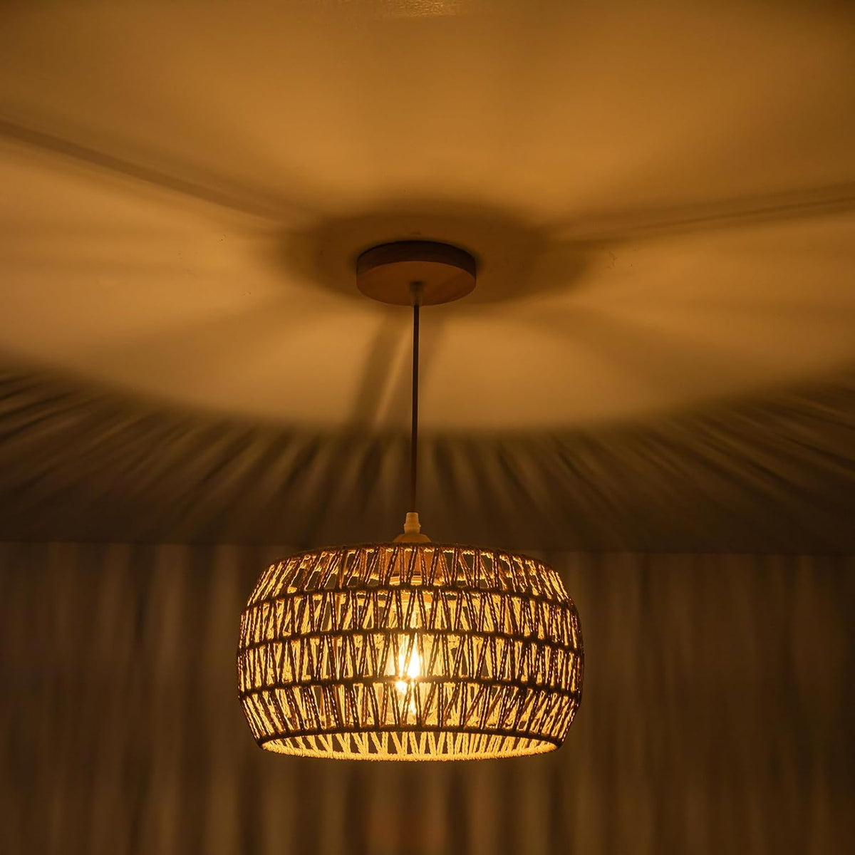 Bohemian Rattan Woven Pendant Ceiling Light