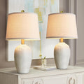 Rustic Ceramic Bedside Table Lamps Set