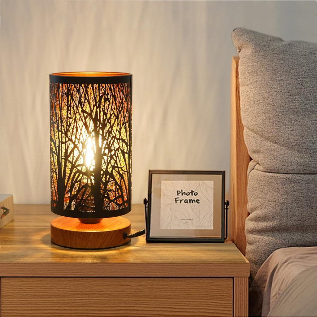 Dimmable Industrial Cage Bedside Table Lamp