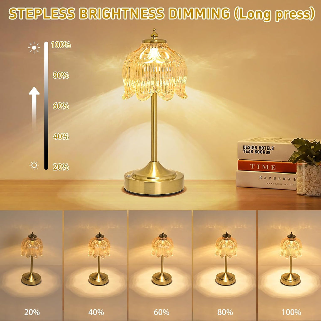 Rechargeable Cordless Floral Table Lamp