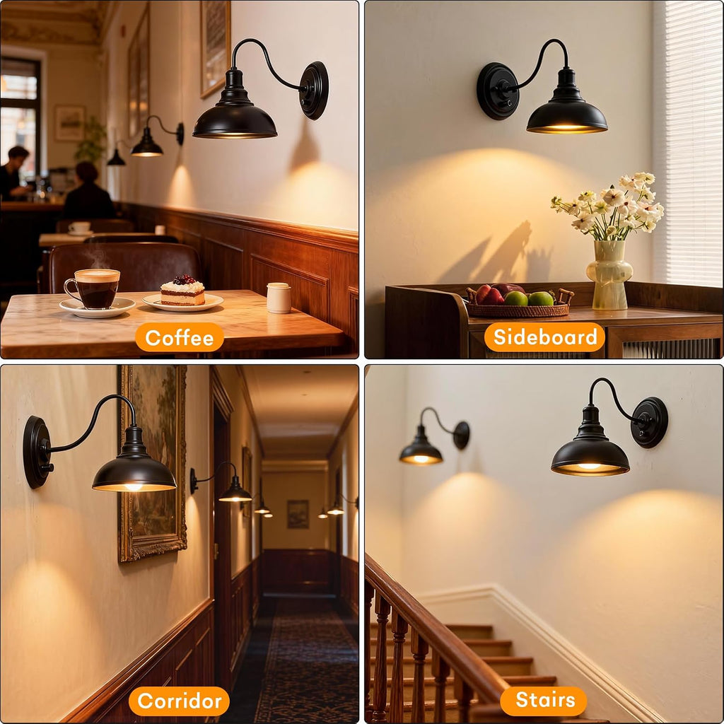 Dimmable Bedside Wall Sconces 2‑Pack