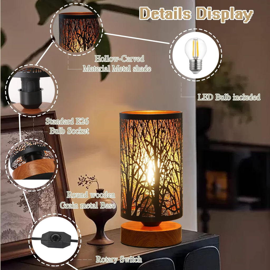 Dimmable Industrial Cage Bedside Table Lamp