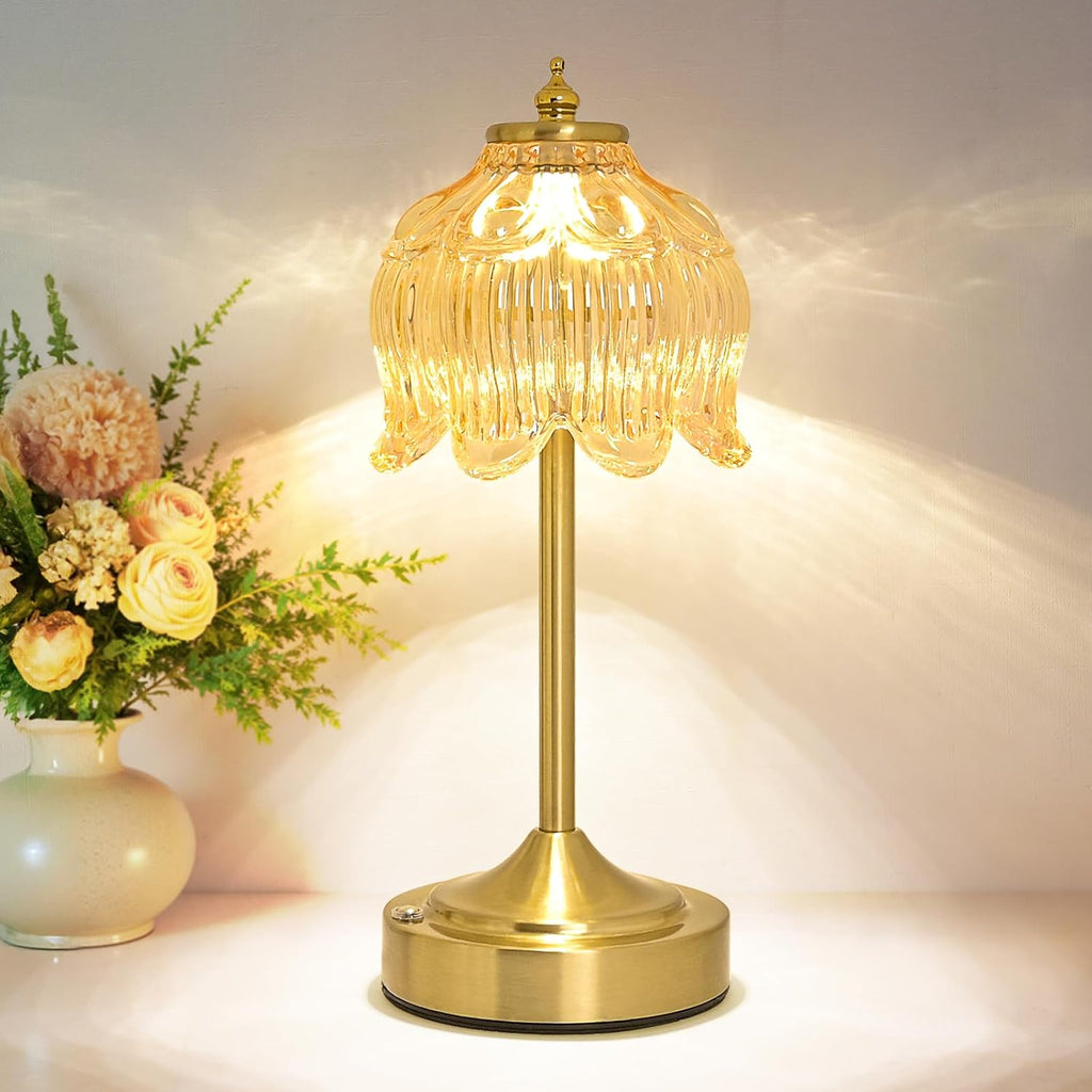 Rechargeable Cordless Floral Table Lamp