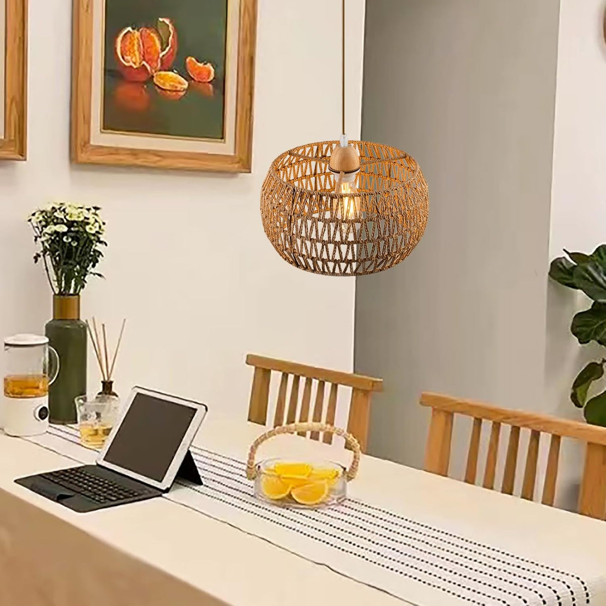 Bohemian Rattan Woven Pendant Ceiling Light