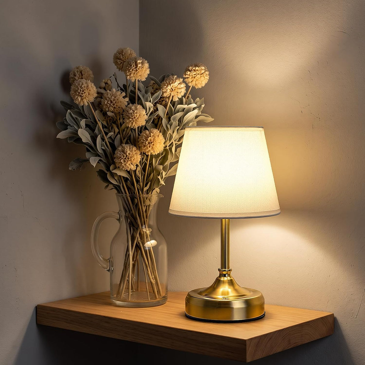 Rechargeable Gold Cordless Small Table Lamp