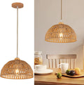 Boho Rattan Woven Kitchen Pendant Light