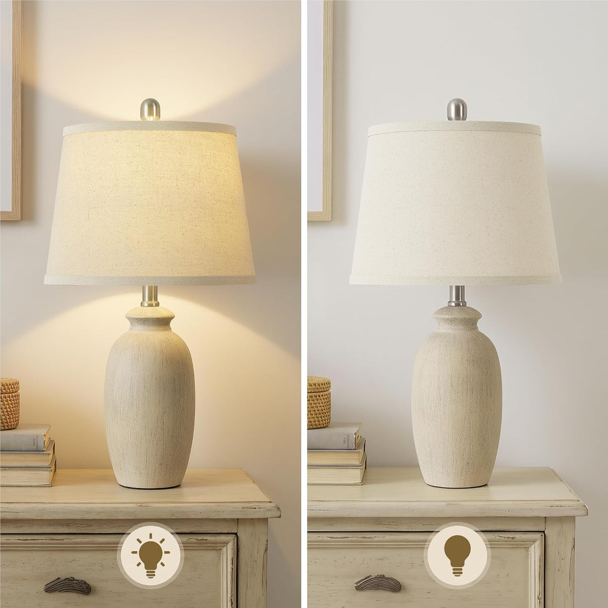 Ceramic Bedside Table Lamps Set Of 2