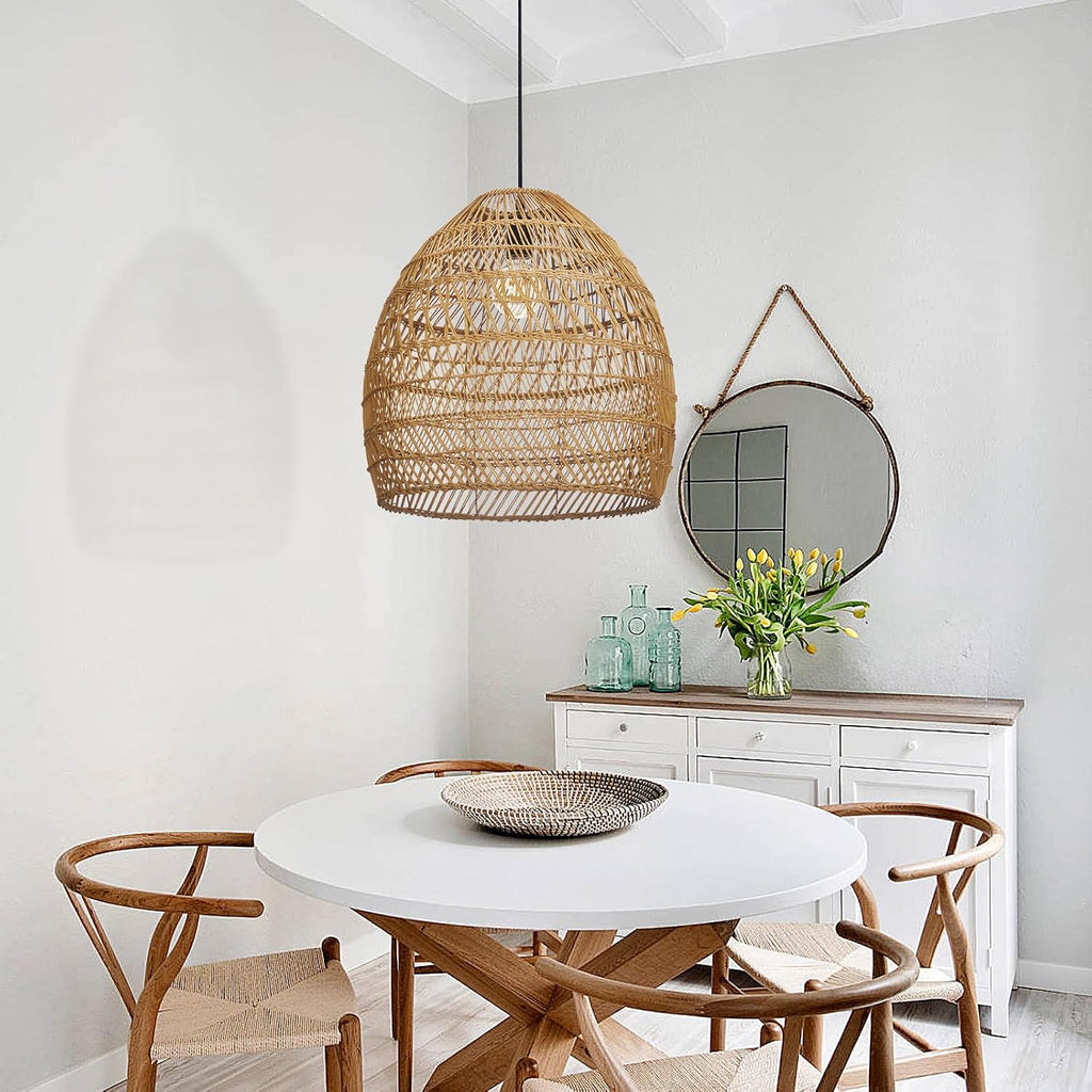 Rustic Woven Rattan Ceiling Pendant Light