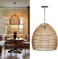 Rustic Woven Rattan Ceiling Pendant Light