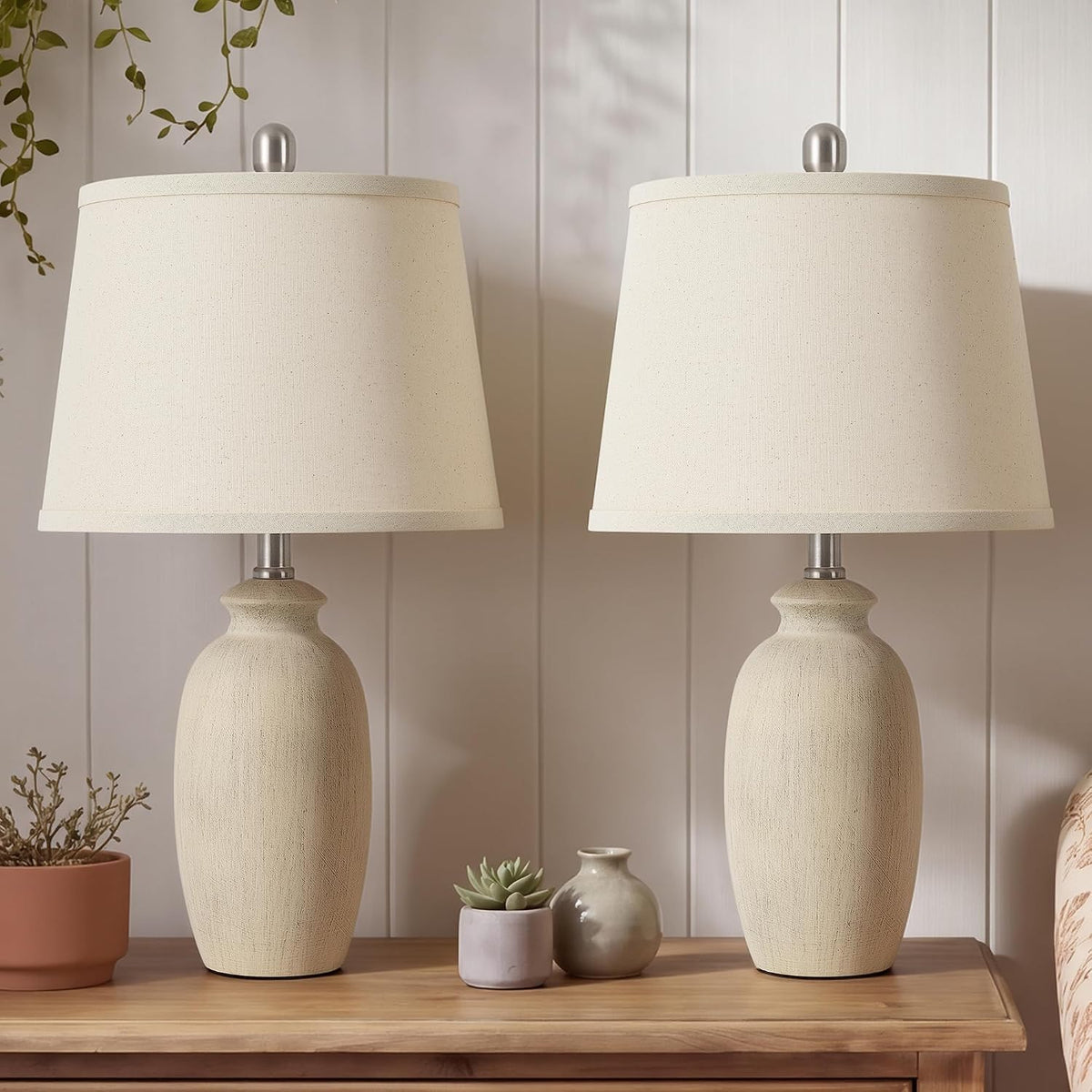 Ceramic Bedside Table Lamps Set Of 2