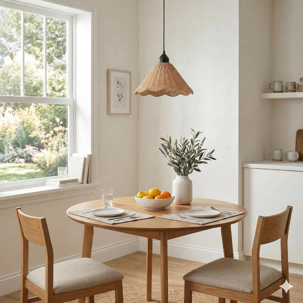 Hand‑Woven Scalloped Rattan Pendant Lights
